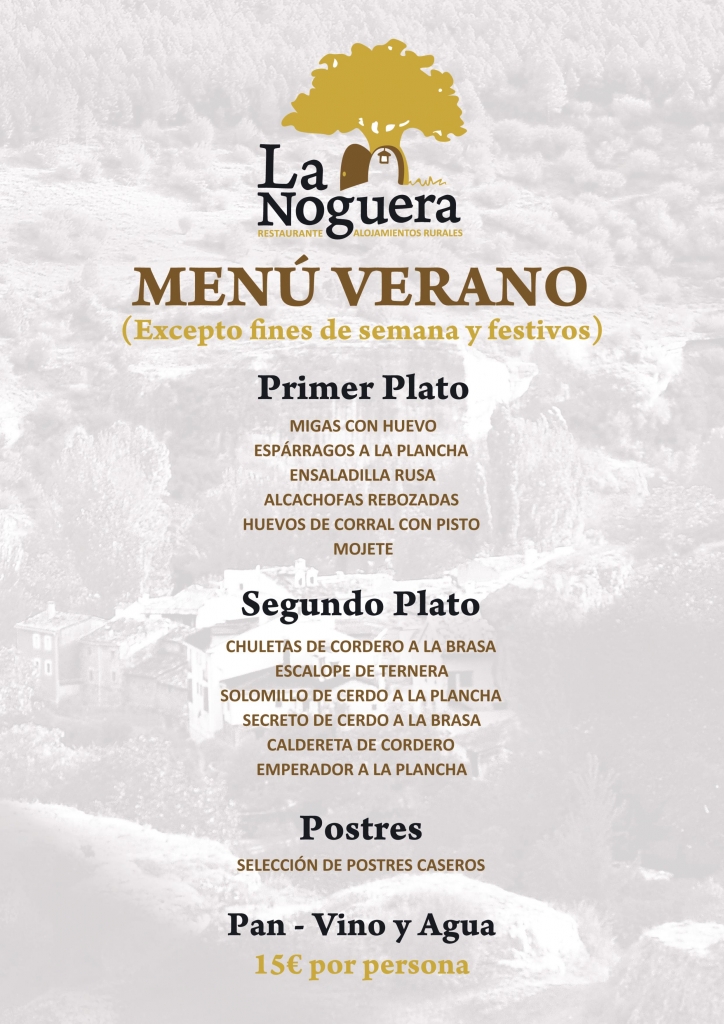 Menú especial de Verano