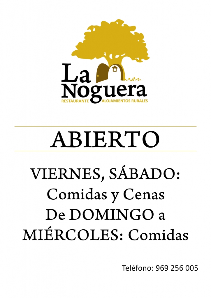 Horarios Restaurante La Noguera