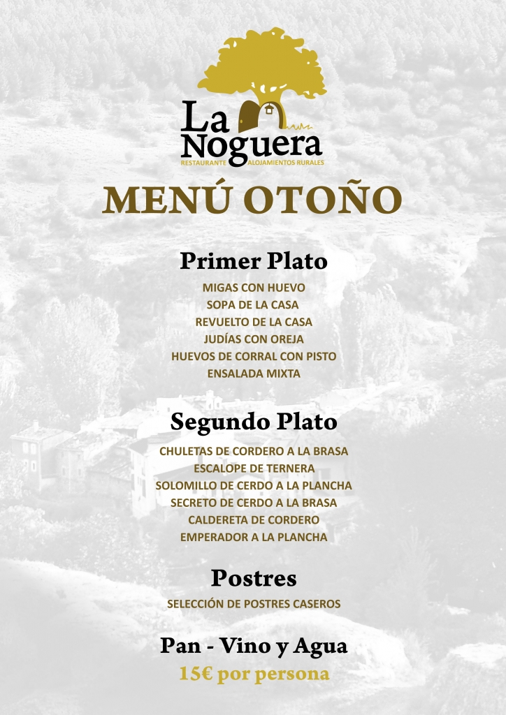 Menu de Otoño Restaurante La Noguera